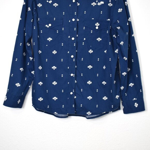 Wrangler Western Snap Button Shirt Sz M Floral Cowgirl Rodeo Artsy Aztec Cotton - Picture 4 of 16